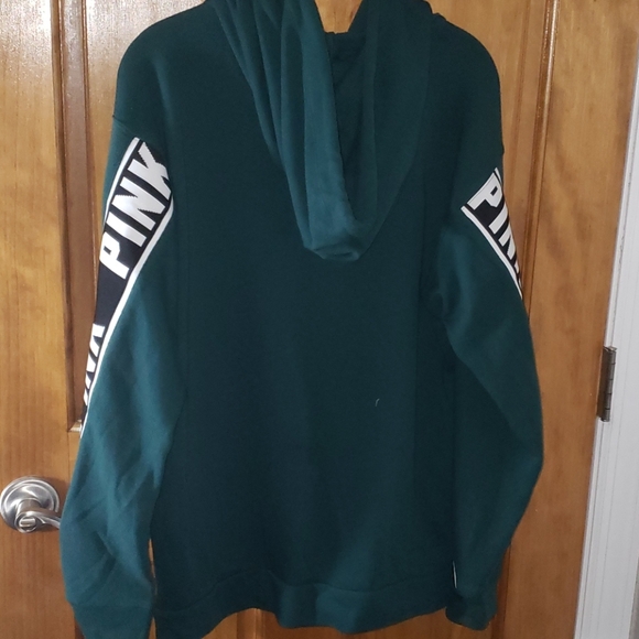 PINK Victoria's Secret Forest Green hoodie - Picture 2 of 4
